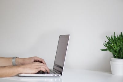 Person working on laptop