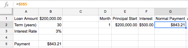 Screenshot of computing payment month 1