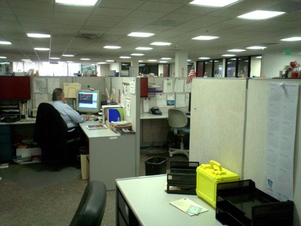 Picture of cubicles in an office