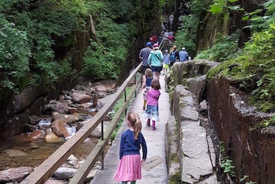 Hiking in Flume Gorge