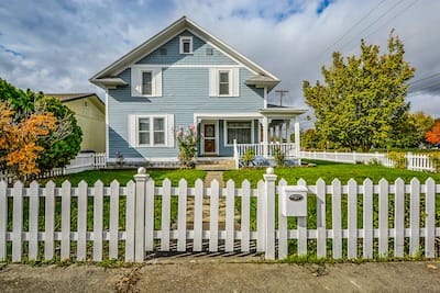House with white picket fence
