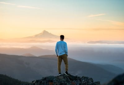 Man looking out over horizon