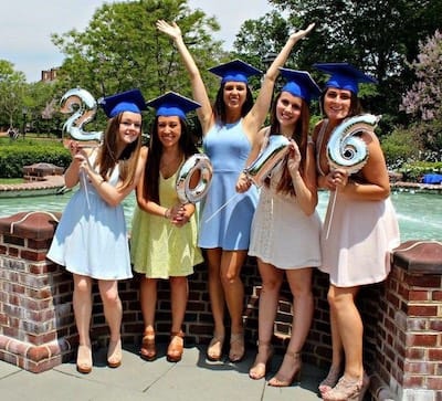 Kelsey and friends after graduation